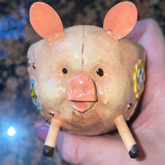 Pig trinket bowl/candle holder 4” - Picture 9 of 13